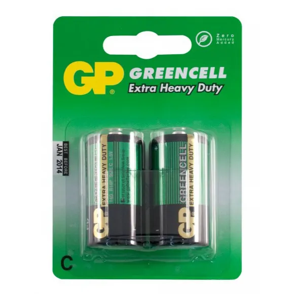Baterie C ZnCl Greencell, GP Batteries, 2 kusy